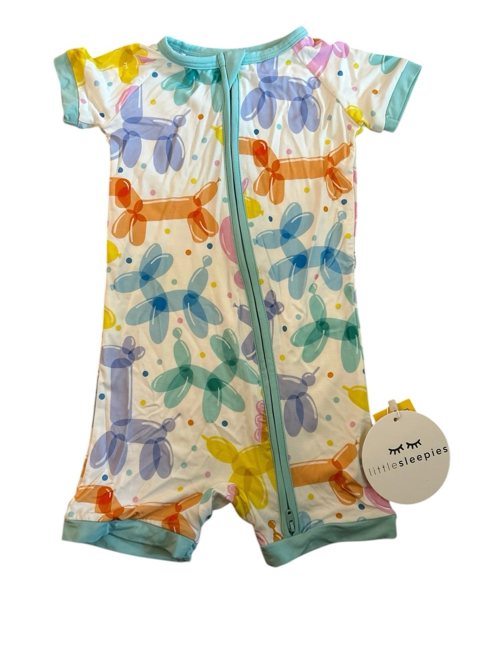 Little Sleepies Balloon Bash Shorty Zippy Size 2T NWT
